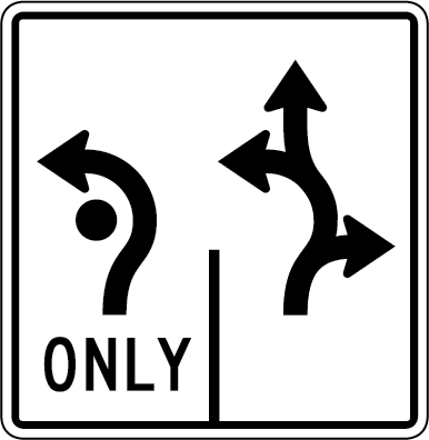 lane choice sign