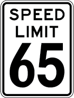 Speed Limit 65 sign